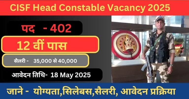 CISF Head Constable Vacancy 2025