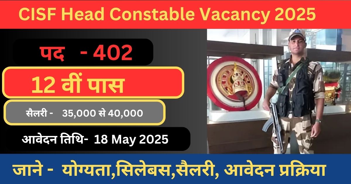 CISF Head Constable Vacancy 2025